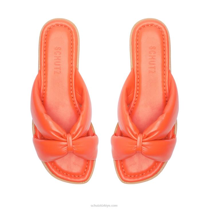 Schutz N42F598peri napa deri sandalet alev turuncu