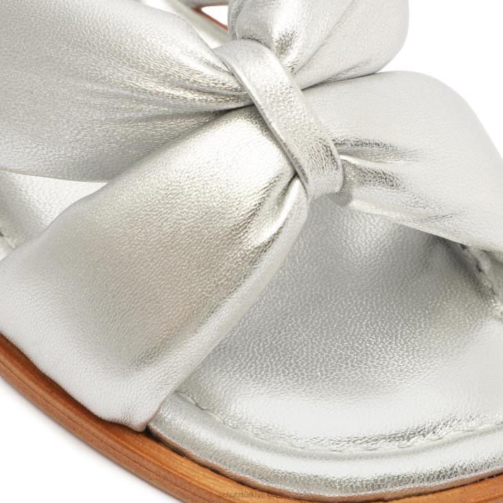 Schutz N42F599peri metalik deri sandalet gümüş