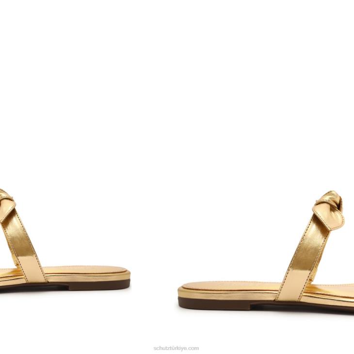 Schutz N42F602alia metalik deri sandalet altın