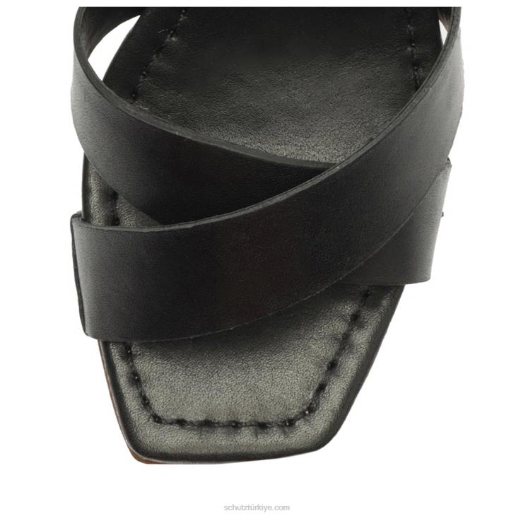 Schutz N42F618gaylah deri sandalet siyah altın