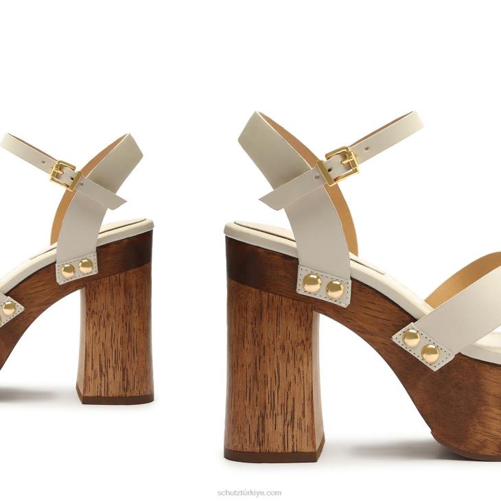 Schutz N42F619gaylah deri sandalet inci