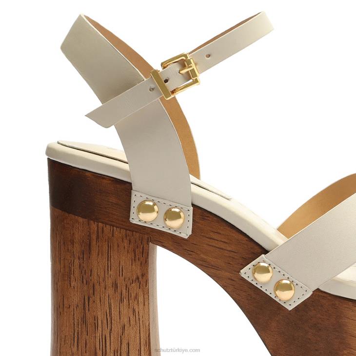 Schutz N42F619gaylah deri sandalet inci