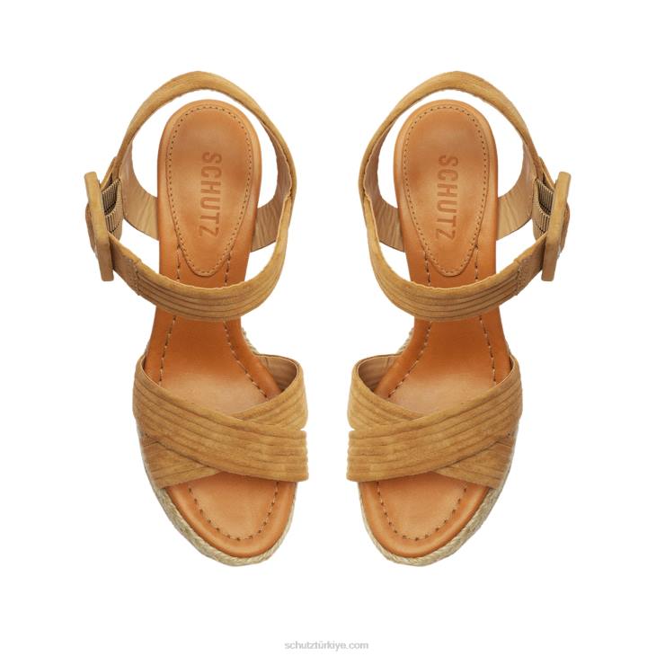 Schutz N42F620blisse platform nubuk sandalet çıplak karamel