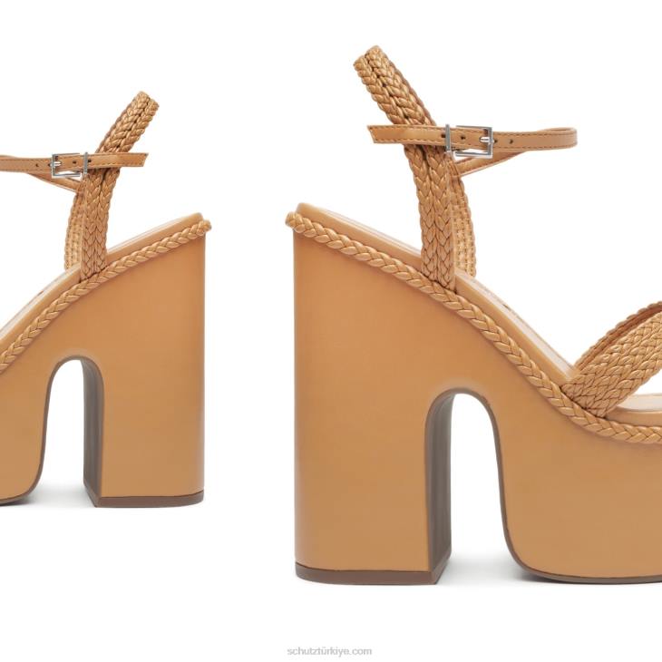 Schutz N42F621karima kesme atanado deri sandalet bal şeftali