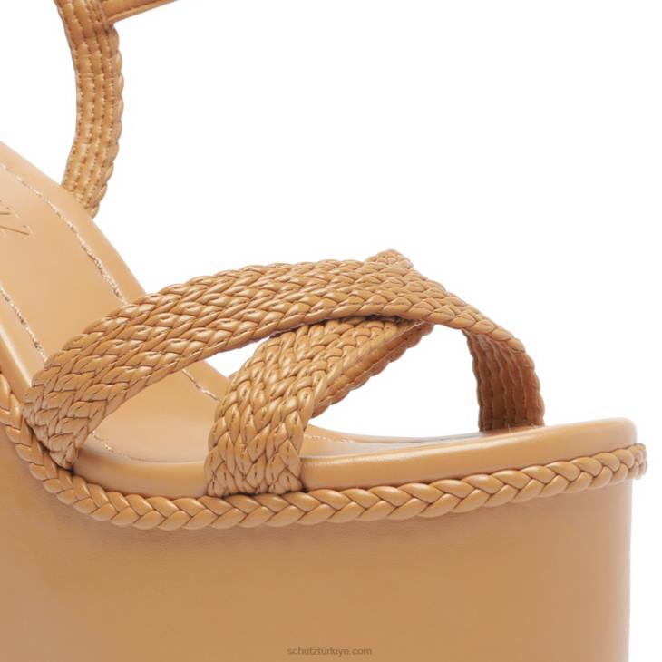 Schutz N42F621karima kesme atanado deri sandalet bal şeftali