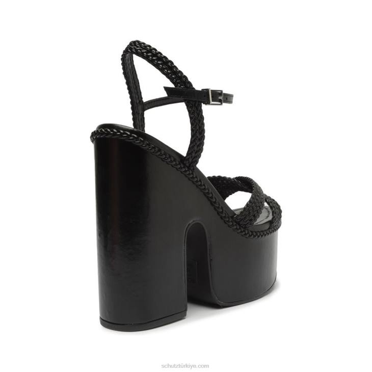 Schutz N42F622karima kesme atanado deri sandalet siyah