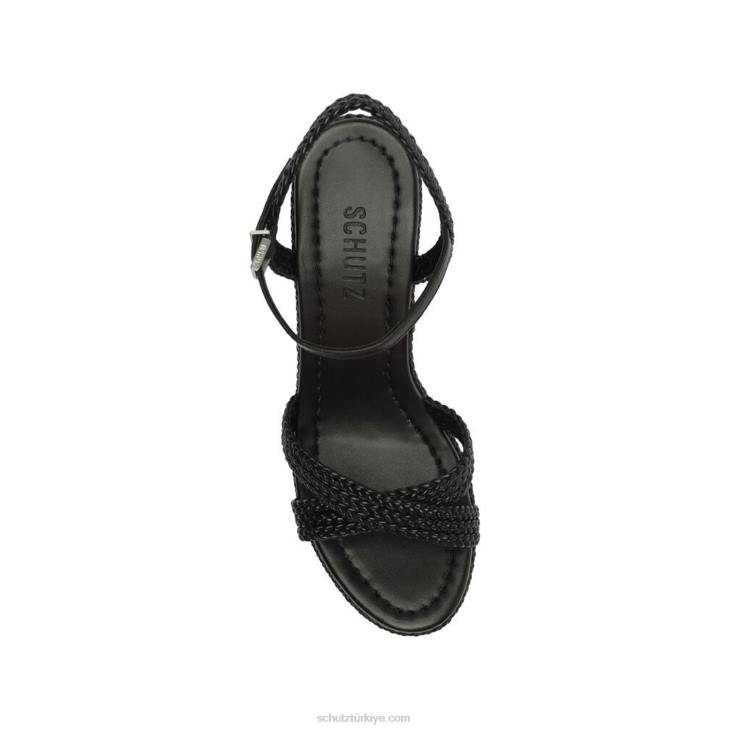 Schutz N42F622karima kesme atanado deri sandalet siyah