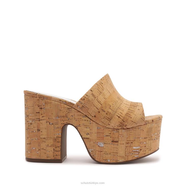 Schutz N42F629dalle kesme glam deri sandalet gümüş