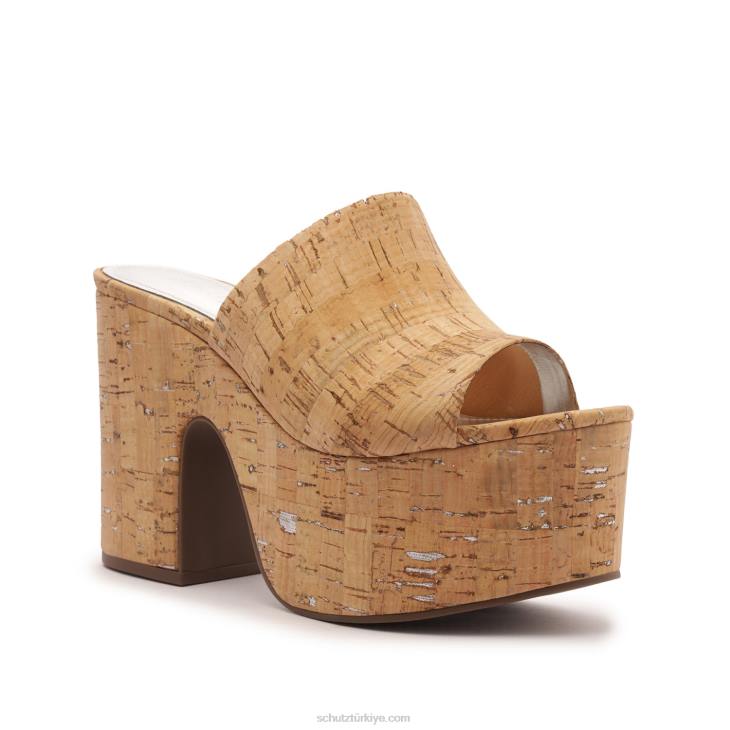 Schutz N42F629dalle kesme glam deri sandalet gümüş