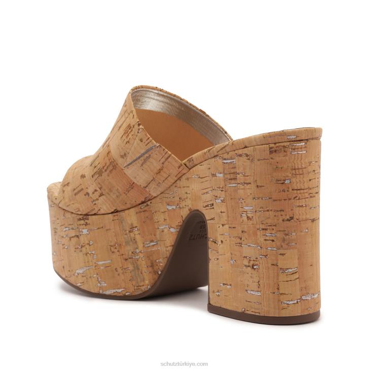 Schutz N42F629dalle kesme glam deri sandalet gümüş