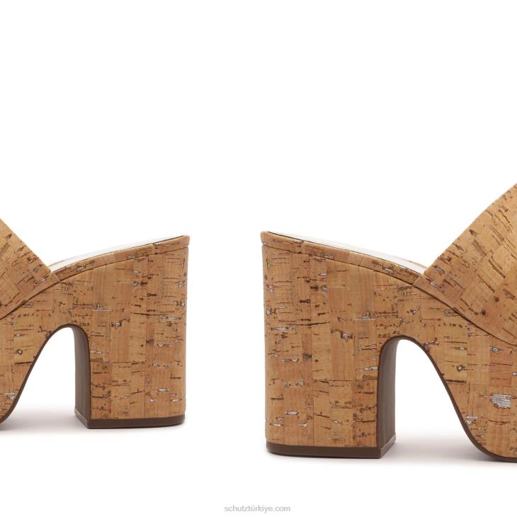 Schutz N42F629dalle kesme glam deri sandalet gümüş