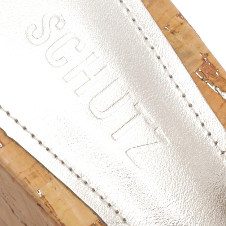 Schutz N42F629dalle kesme glam deri sandalet gümüş