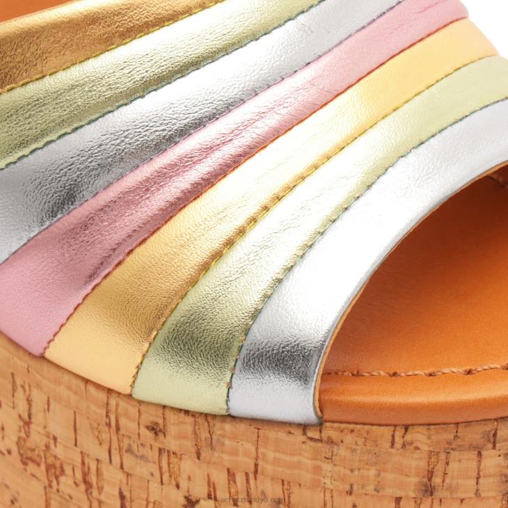 Schutz N42F632imani metalik deri sandalet altın