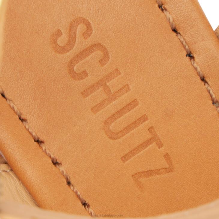 Schutz N42F633imani metalik deri sandalet Prata