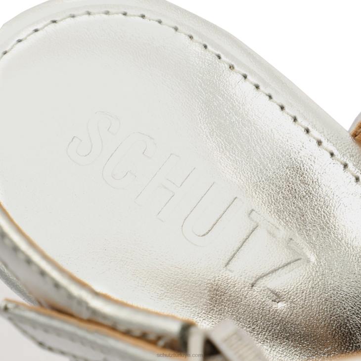Schutz N42F634keefa yüksek metalik deri sandalet gümüş