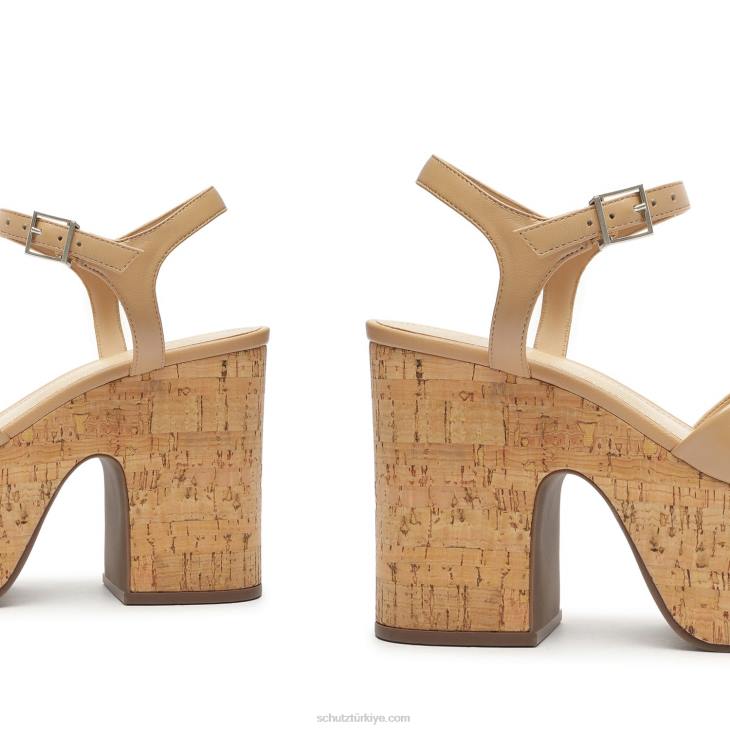 Schutz N42F636keefa kesme nappa deri sandalet gerçek bej