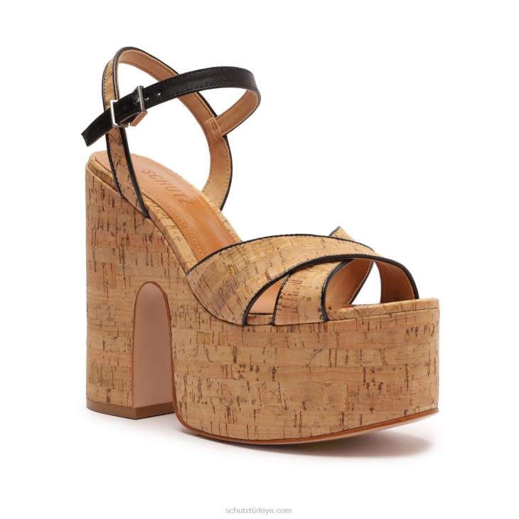 Schutz N42F638keefa hafta sonu kesme deri sandalet siyah