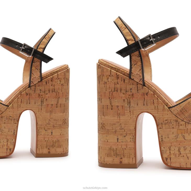 Schutz N42F638keefa hafta sonu kesme deri sandalet siyah