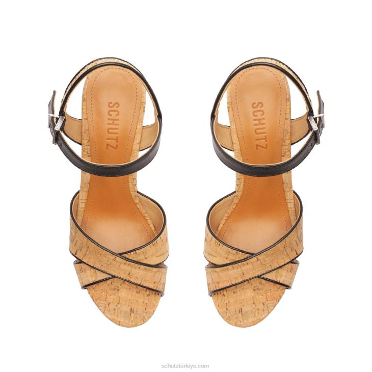 Schutz N42F638keefa hafta sonu kesme deri sandalet siyah