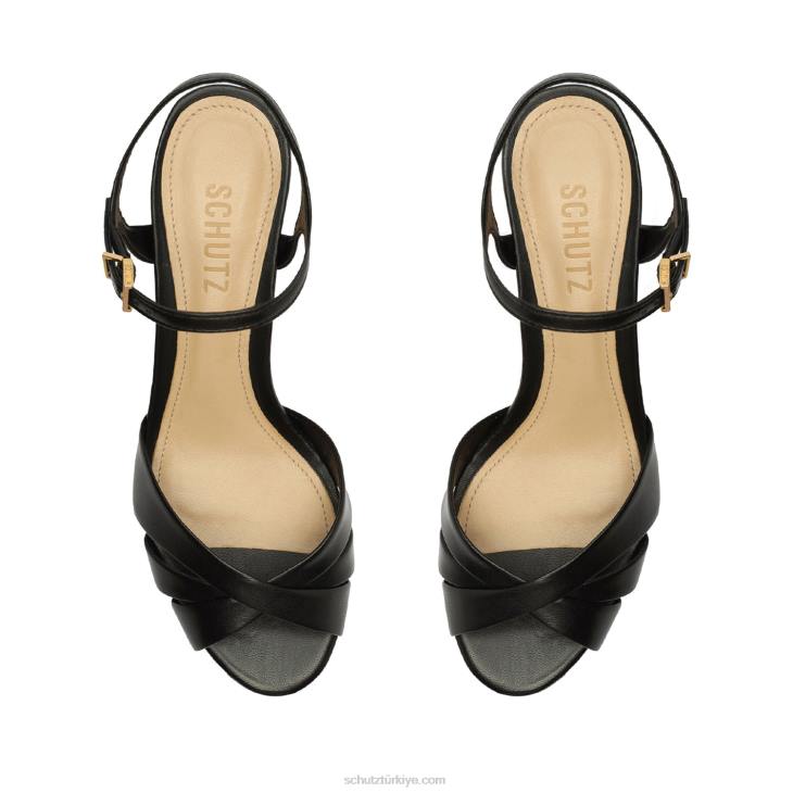 Schutz N42F642keefa nappa deri sandalet siyah
