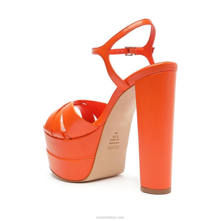 Schutz N42F647keefa yüksek nappa deri sandalet alev turuncu