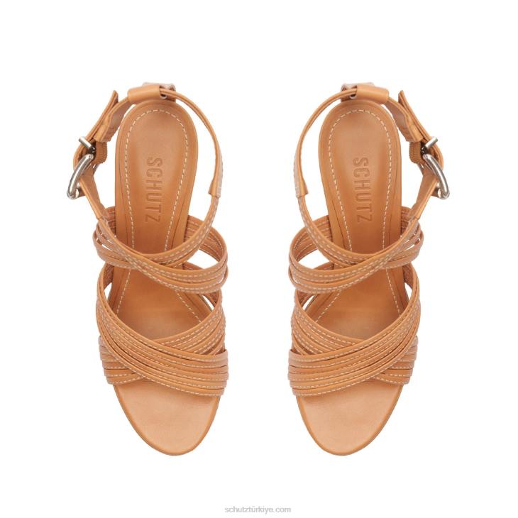 Schutz N42F648marcela platform atanado deri sandalet bal şeftali