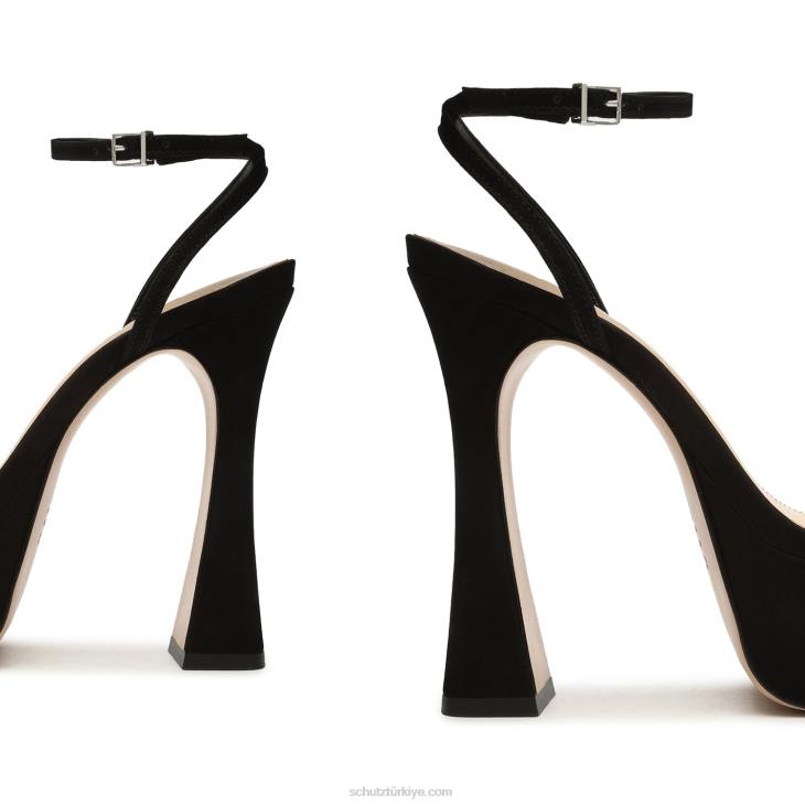 Schutz N42F654peaky platform nubuk ve vinil sandalet siyah