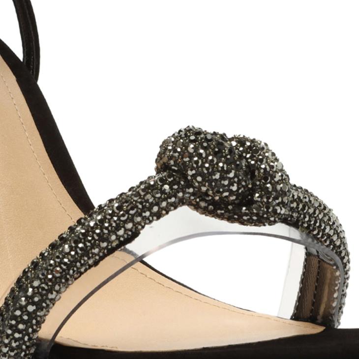 Schutz N42F654peaky platform nubuk ve vinil sandalet siyah