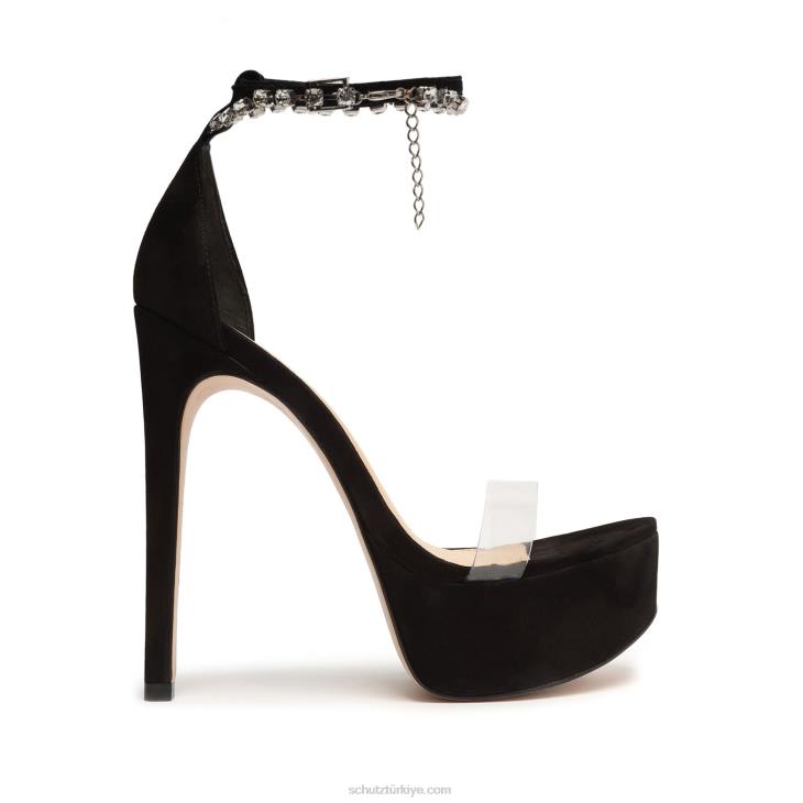 Schutz N42F660lah nubuk platform sandalet siyah