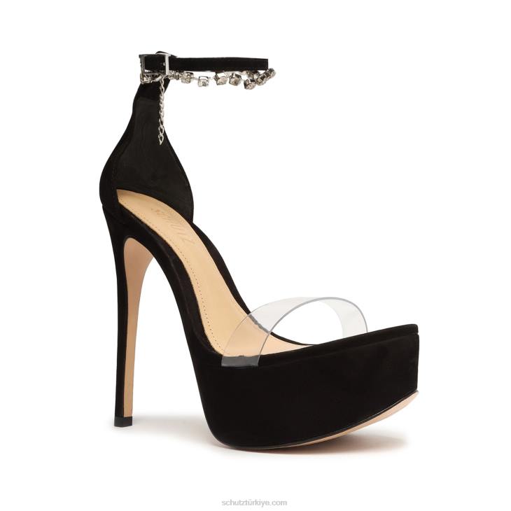 Schutz N42F660lah nubuk platform sandalet siyah