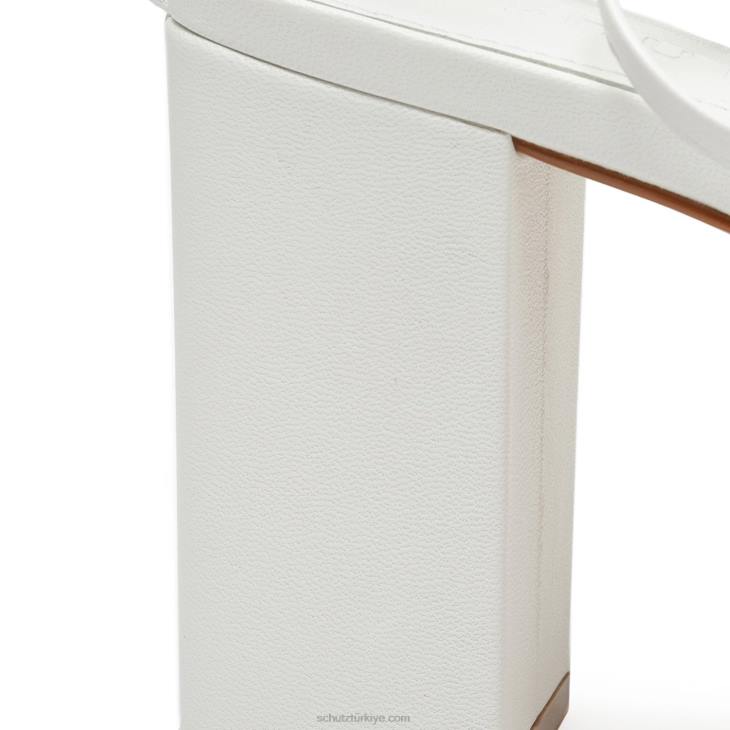 Schutz N42F661glenna platform deri sandalet beyaz