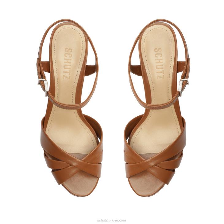 Schutz N42F681keefa nappa deri sandalet yeni ahşap
