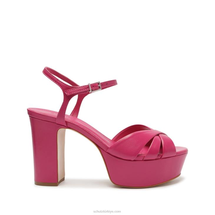 Schutz N42F682keefa nappa deri sandalet sıcak pembe