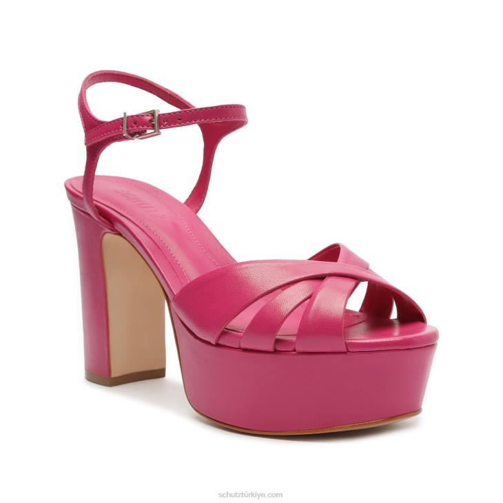 Schutz N42F682keefa nappa deri sandalet sıcak pembe