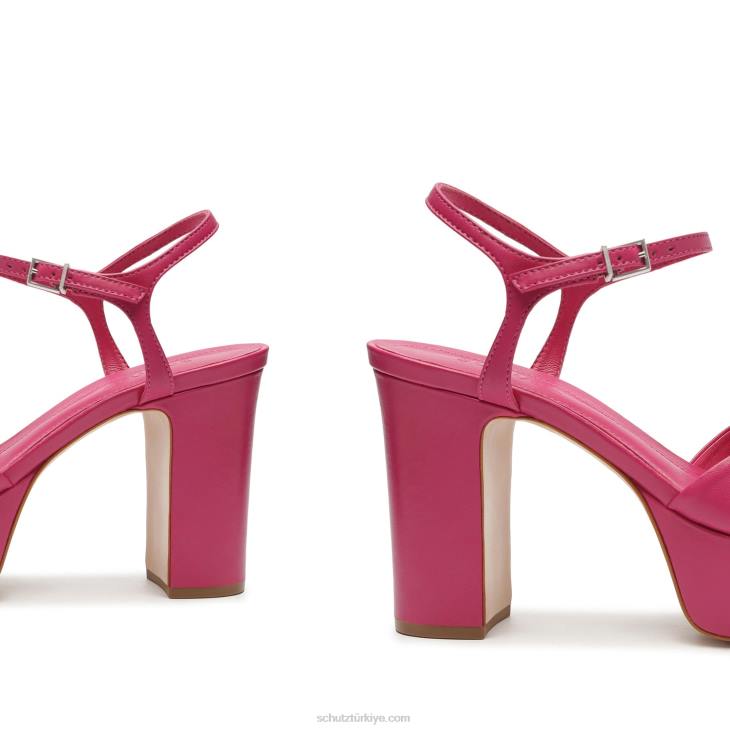 Schutz N42F682keefa nappa deri sandalet sıcak pembe