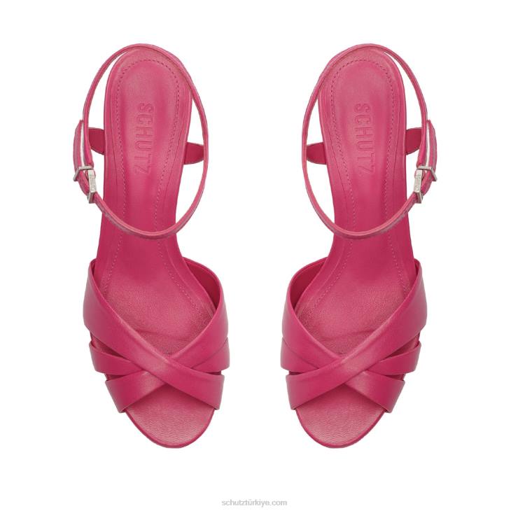 Schutz N42F682keefa nappa deri sandalet sıcak pembe