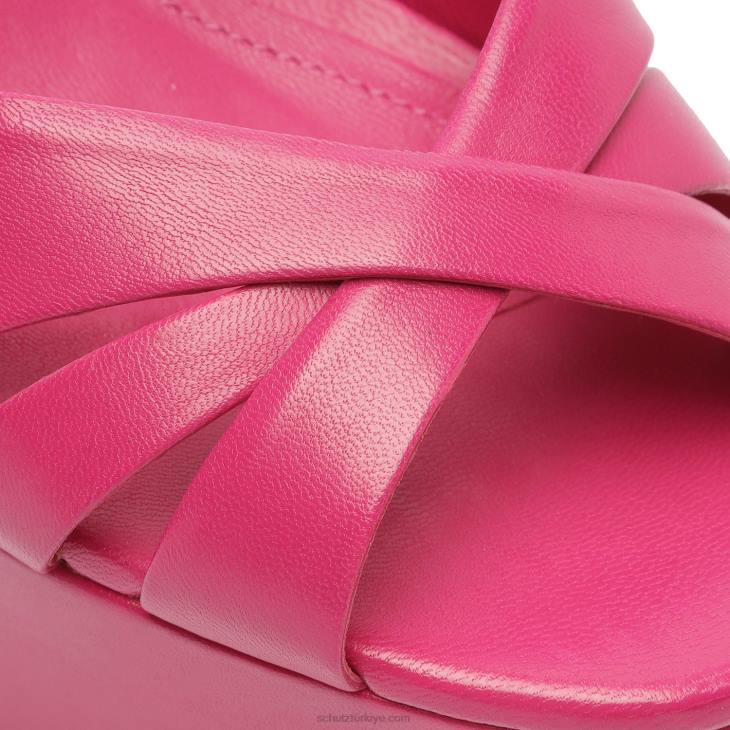 Schutz N42F682keefa nappa deri sandalet sıcak pembe
