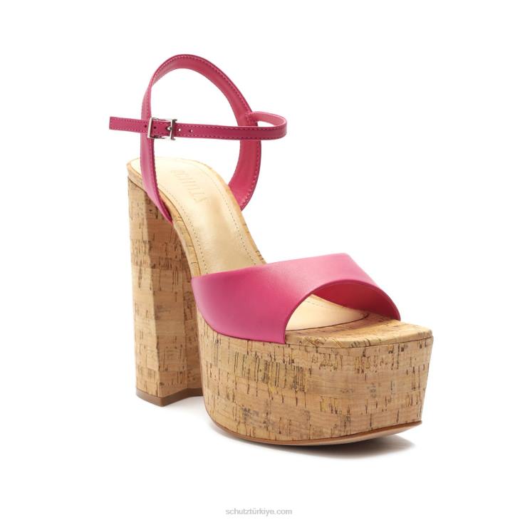 Schutz N42F684glayce napa deri sandalet sıcak pembe
