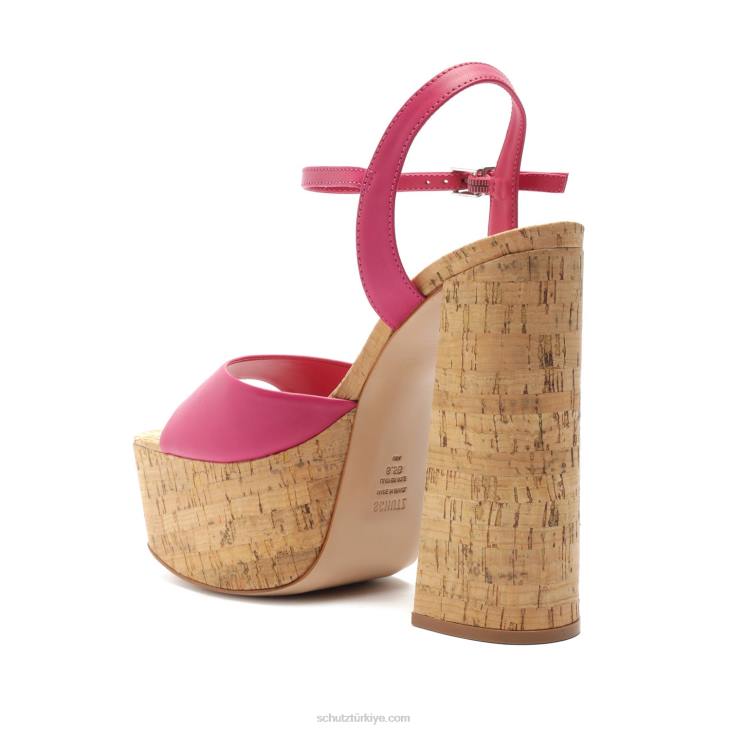 Schutz N42F684glayce napa deri sandalet sıcak pembe