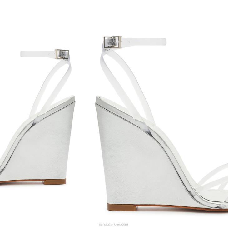 Schutz N42F457amelia deri sandalet gümüş