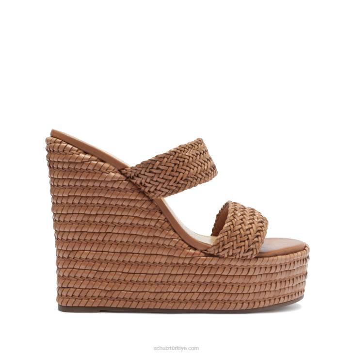 Schutz N42F461malini nappa deri sandalet kahverengi