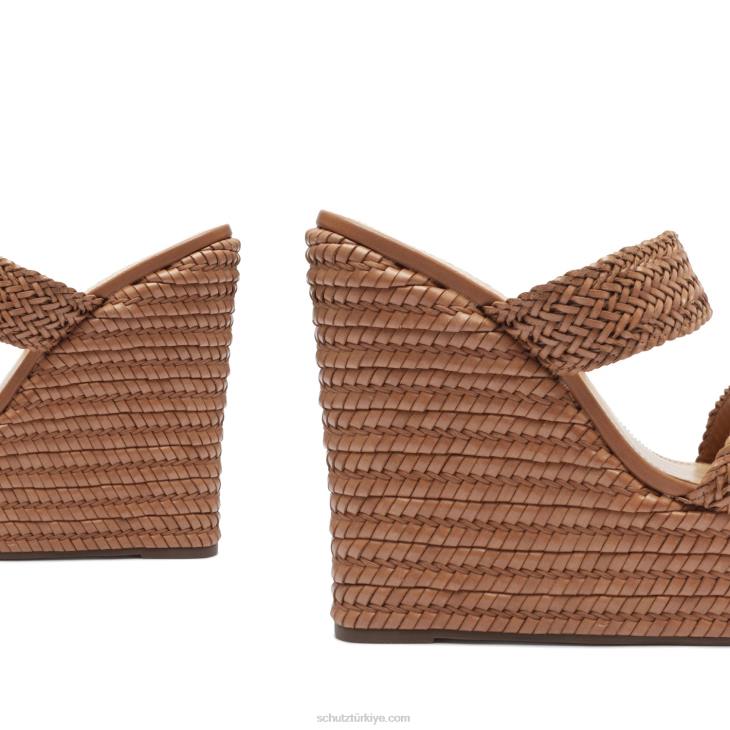 Schutz N42F461malini nappa deri sandalet kahverengi