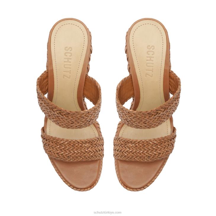 Schutz N42F461malini nappa deri sandalet kahverengi