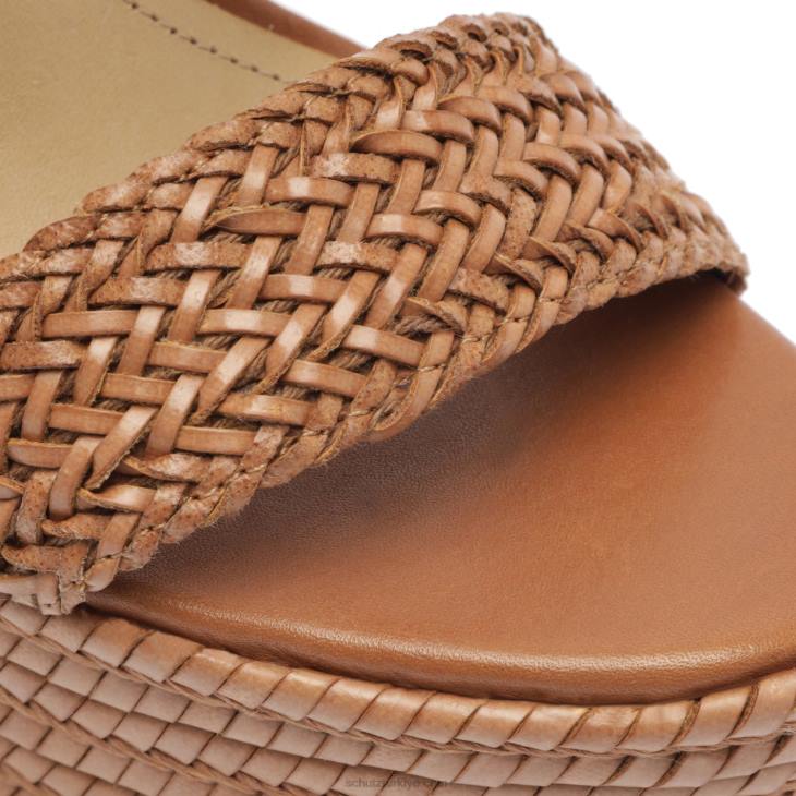 Schutz N42F461malini nappa deri sandalet kahverengi