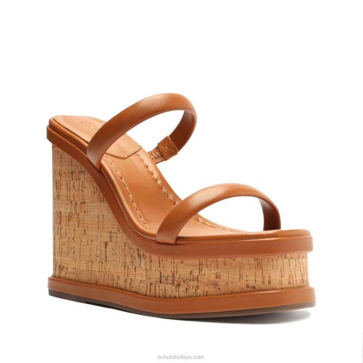 Schutz N42F462ully günlük Nappa deri sandalet bal şeftali