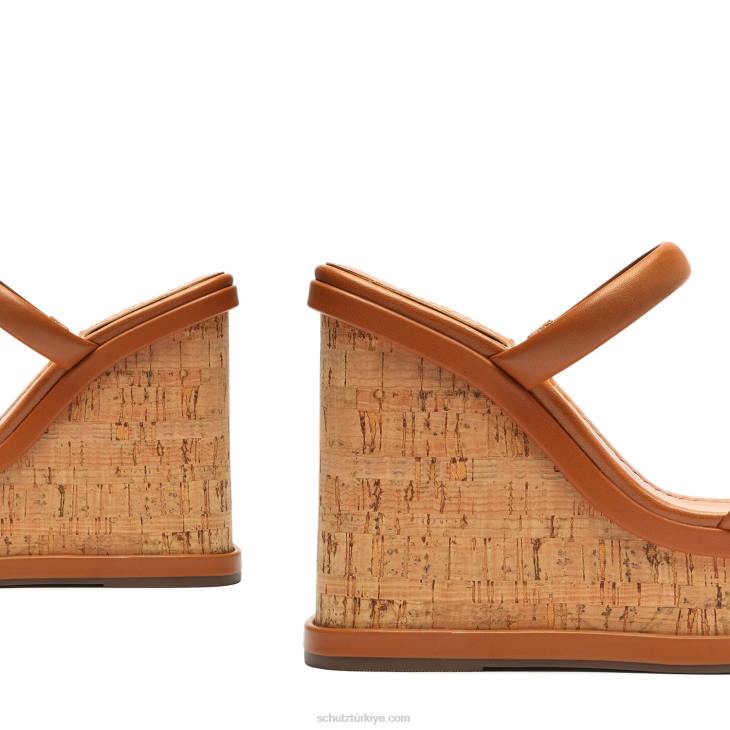 Schutz N42F462ully günlük Nappa deri sandalet bal şeftali