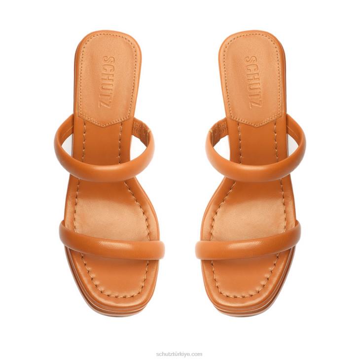 Schutz N42F462ully günlük Nappa deri sandalet bal şeftali