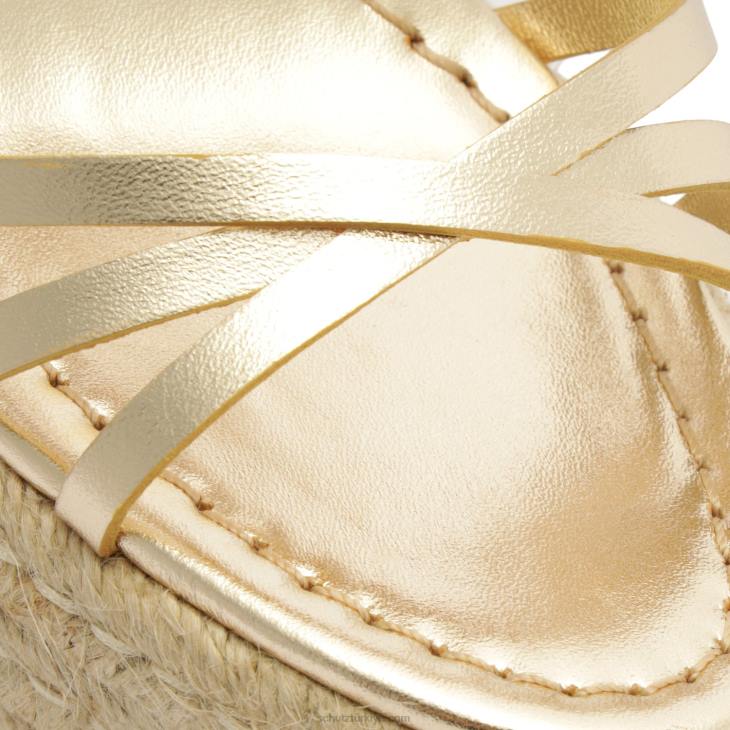 Schutz N42F465alexandra metalik deri sandalet altın
