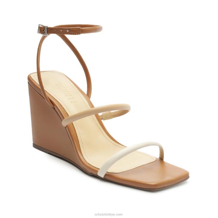 Schutz N42F468nylla gündelik Nappa deri sandalet açık inci