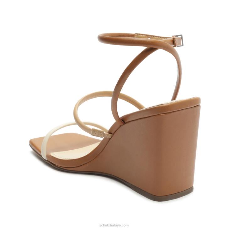 Schutz N42F468nylla gündelik Nappa deri sandalet açık inci
